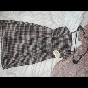 black and rust plaid dress